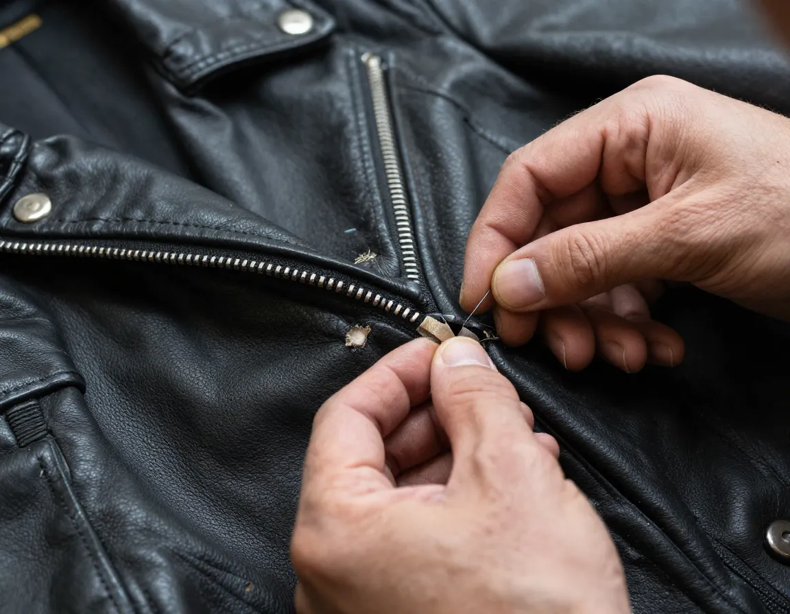 Leather jacket repair and restoration